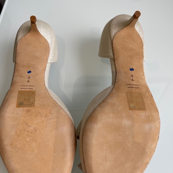 Something Bleu - Cliff Blow d'Orsay Pumps - Size 9 - Alabaster Lurex Color - Picture 5 of 8